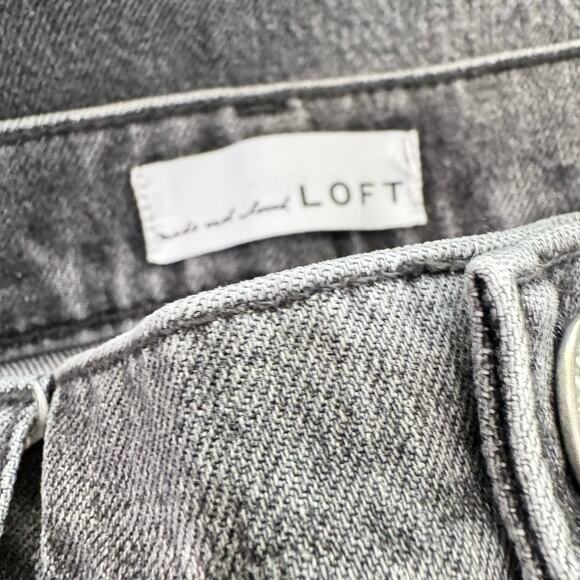 LOFT Ann Taylor High Waist Straight Crop Jeans Womens 26/2 Gray Denim Casual - Picture 9 of 11